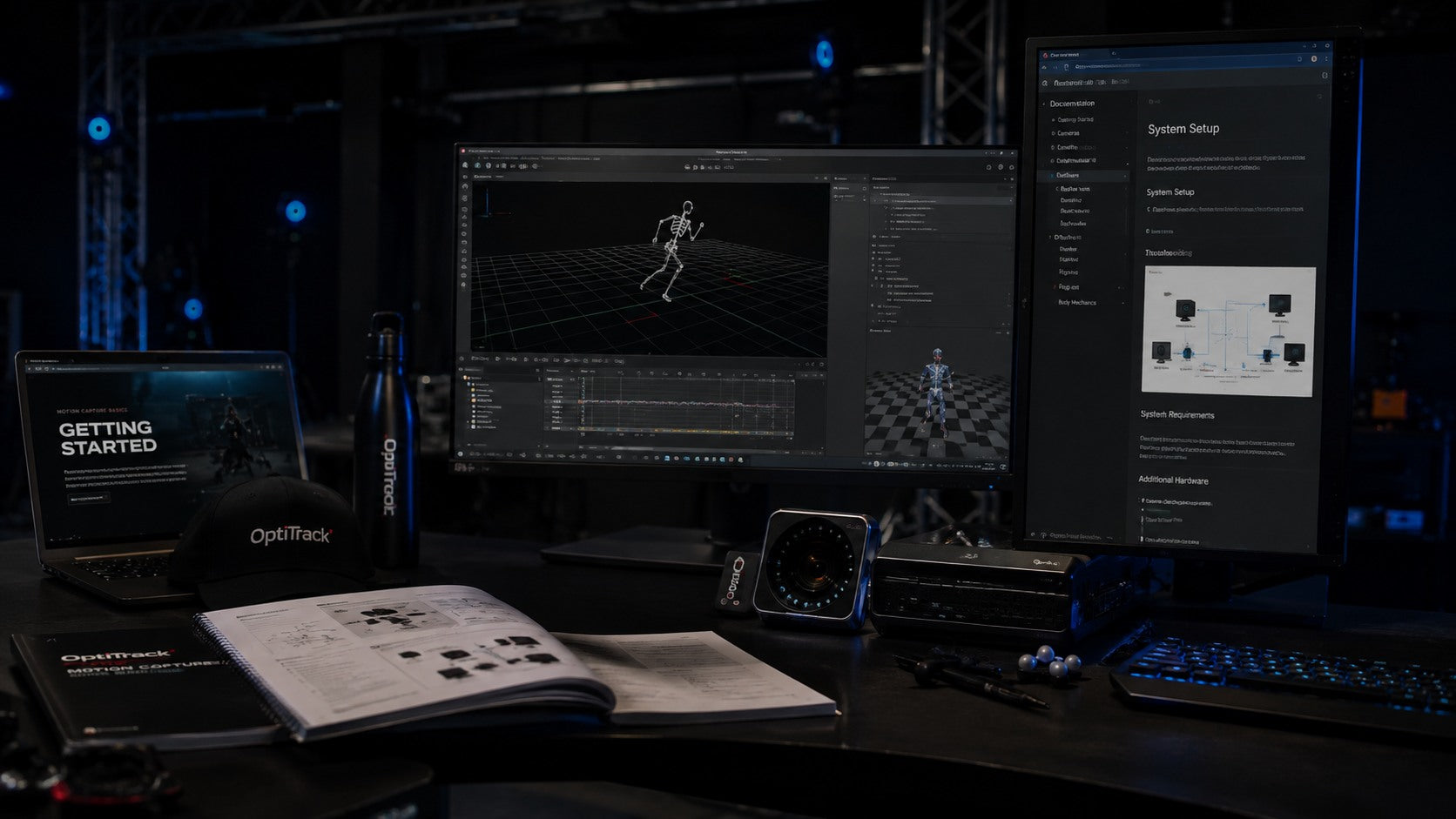 Professional digital animation workspace with software and production screens