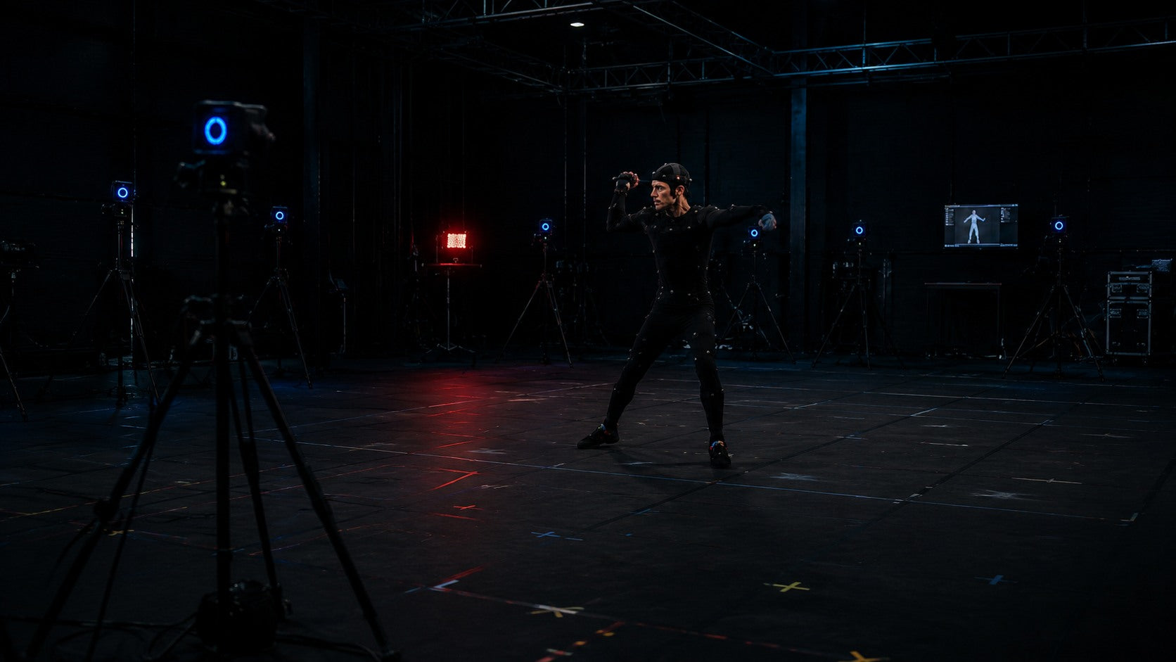 Performer prepared for motion capture