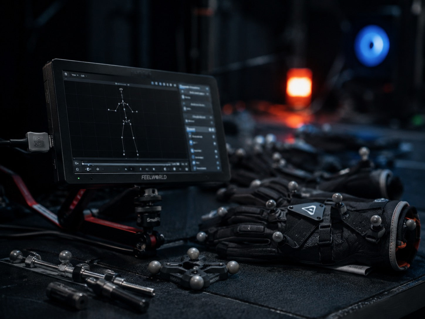 Motion Capture equipment prepared for a focused one-to-one training session