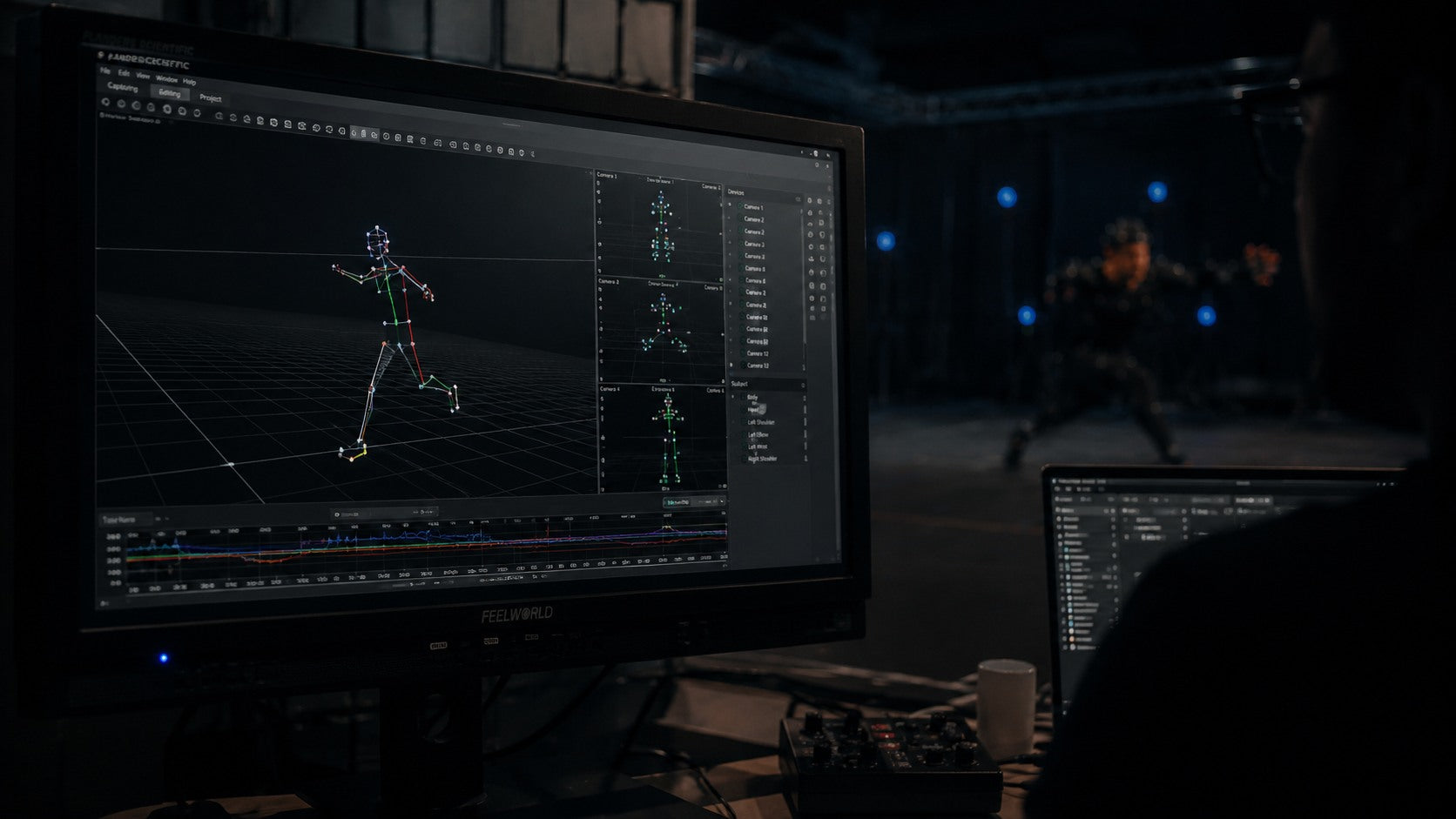 Digital production data displayed on a monitor